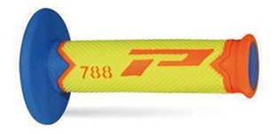 PROGRIP gripy PG788 OFF ROAD (22+25mm, délka 115mm) barva oranžová fluo/žlutá fluo/světlá modrá (trojdílné) (788-280)