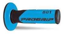 PROGRIP gripy PG801 OFF ROAD (22+25mm, délka 115mm) barva černá/světlá modrá (dvoudílné) (PG801) (801-286)