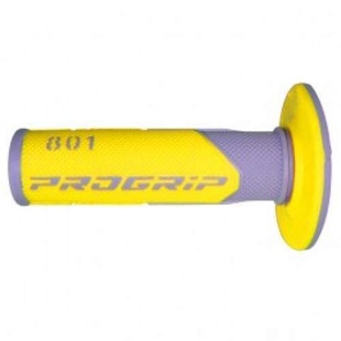 PROGRIP gripy PG801 OFF ROAD (22+25mm, délka 115mm) barva šedá/žlutá (dvoudílné) (801-289)