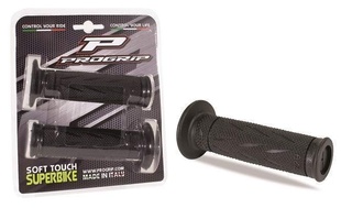 PROGRIP gumové gripy rukojetí PG729 ROAD SUPERBIKE (22+25mm délka 122mm) barva černá GONT (uzavřené,) (729-101) (PG729BK)