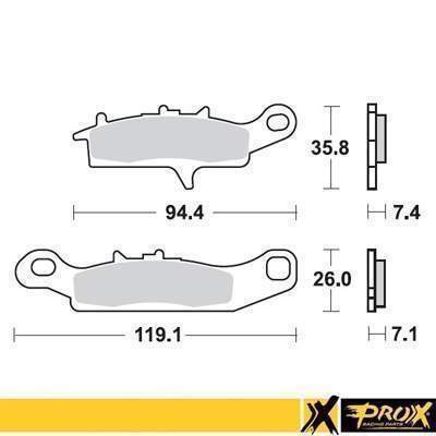 PROX brzdové destičky KH342 KAWASAKI KFX 450R 08-14, KVF 650 BRUTE FORCE 05-13 přední levý