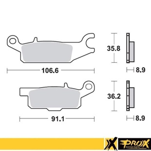 PROX brzdové destičky KH445 YAMAHA YFM 550 GRIZZLY 11-14, YFM 700 GRIZZLY 07-18 zadní levý