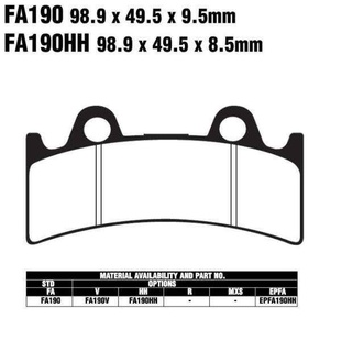 EBC FA190 HH sintrované brzdové destičky pro motorku