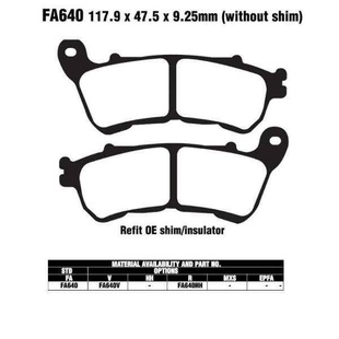 EBC FA640 V organické V brzdové destičky pro motorku