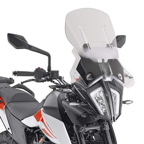 Kappa KAF7711 Airstream přední plexi, čiré. maximální výška 63,5 cm (12 cm nástavec) šířka 35 cm pro KTM 390 Adventure -20, KTM 790 Adventure 19-20, KTM 790 Adventure R 19-20,