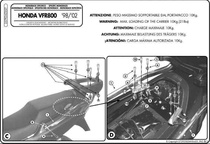 Kappa KZ257 Nosič zadního kufru pro kufry MONOKEY nebo MONOLOCK pro HONDA VFR 800 (98-01) pro SUZUKI GSF 650 BANDIT ABS rok výroby 2012