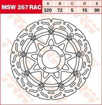 TRW MSW267RAC brzdový kotouč, přední pro DUCATI 899 PANIGALE rok výroby 2015