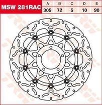 TRW MSW281RAC brzdový kotouč, přední pro DUCATI HYPERMOTARD 796 rok výroby 2011